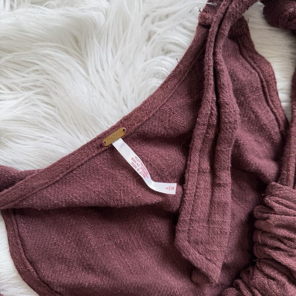 Free People Hot Shot One piece jumpsuit Burgandy Large CC - Picture 3 of 4